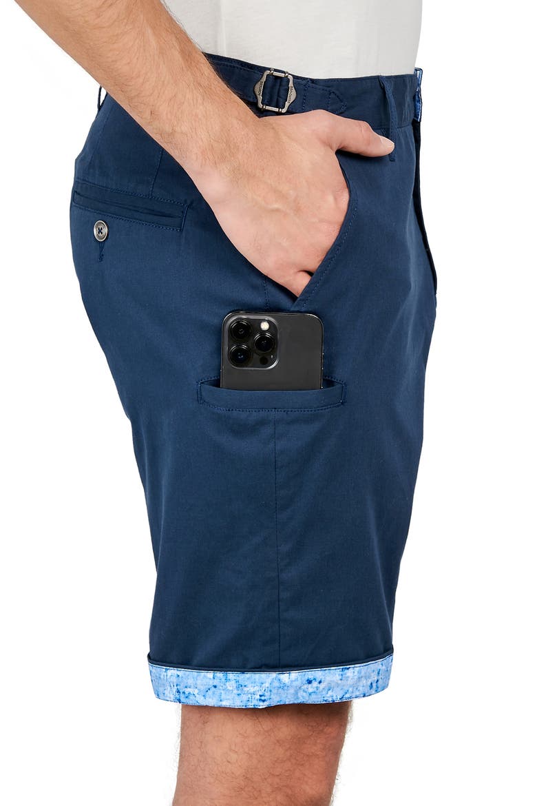 Slim Fit Solid Flat Front Shorts, Alternate, color, NAVY