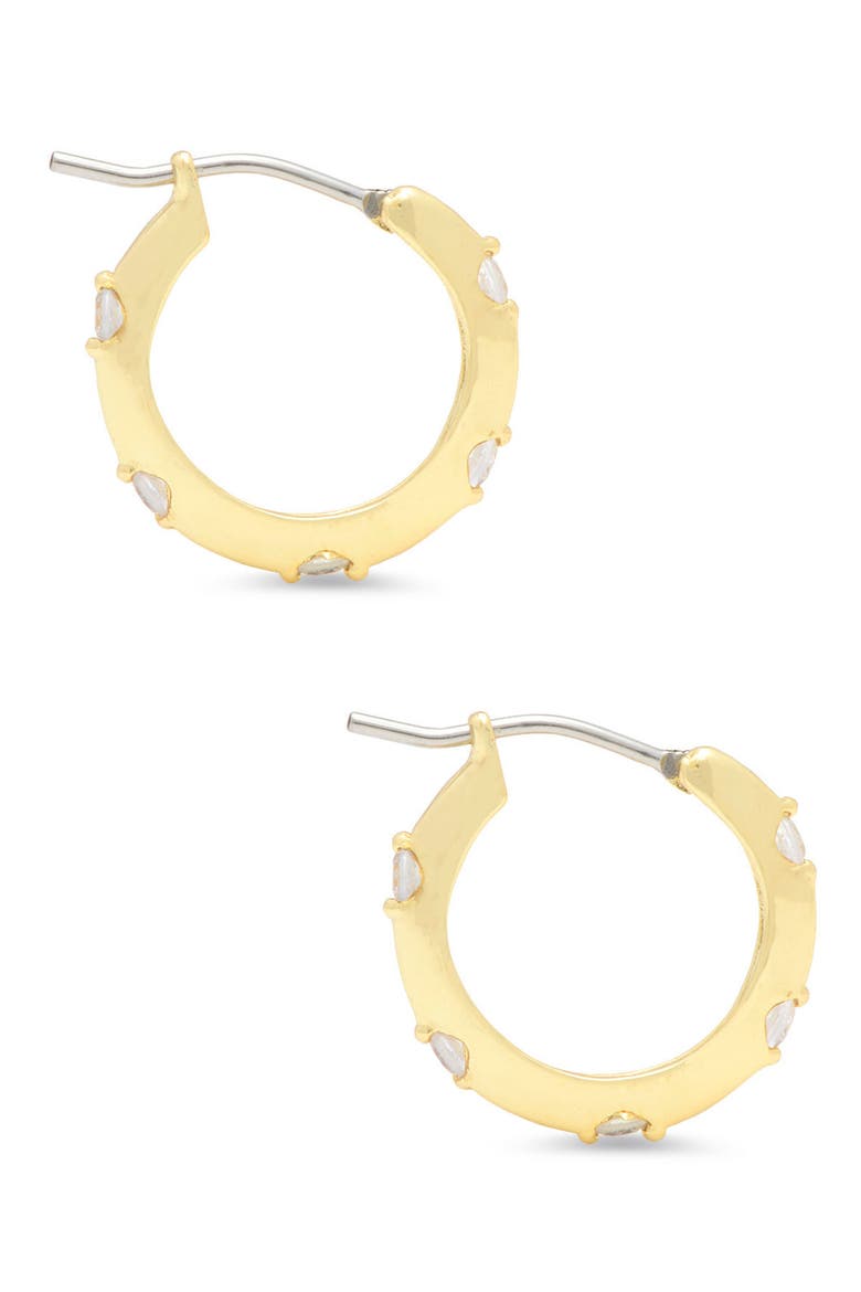 Kids' Cubic Zirconia Hoop Earrings, Alternate, color, GOLD