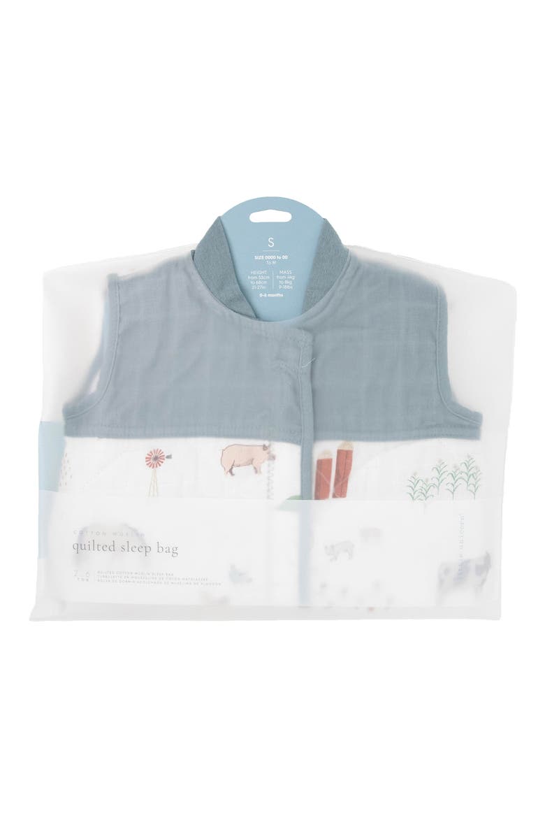 Quilted Cotton Muslin Wearable Blanket, Alternate, color, FARMYARD