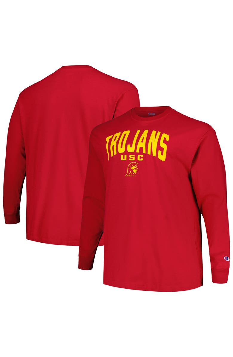 Champion Men's Champion Cardinal USC Trojans Big & Tall Arch Long Sleeve T-Shirt, Main, color, 