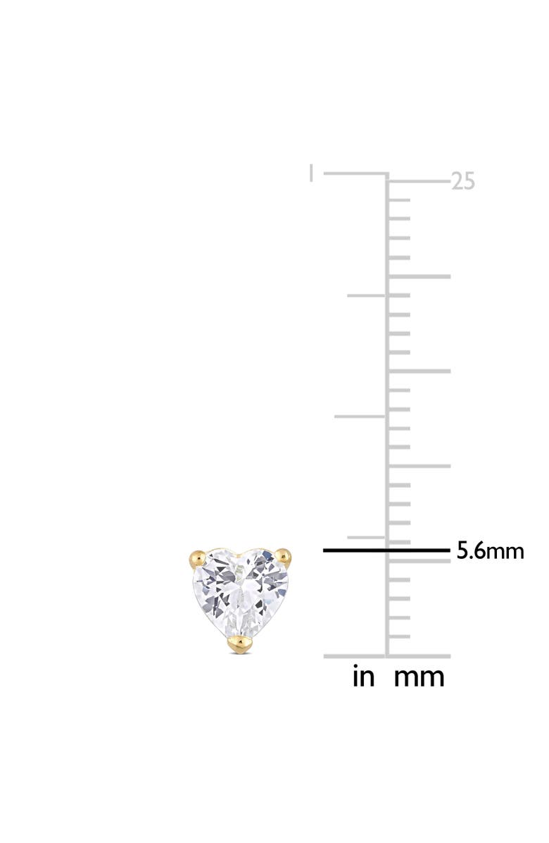 Julianna B. Cubic Zirconia Heart Stud Earrings, Alternate, color, Yellow-Plated