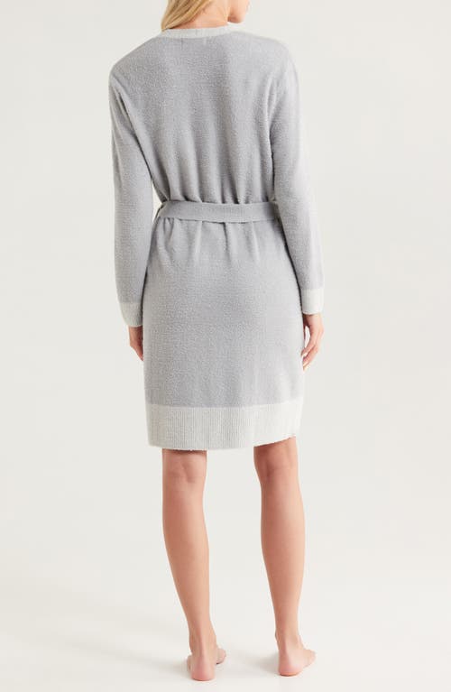 Barefoot Dreams Cozychic Lite® Tonal Contrast Robe In Gray