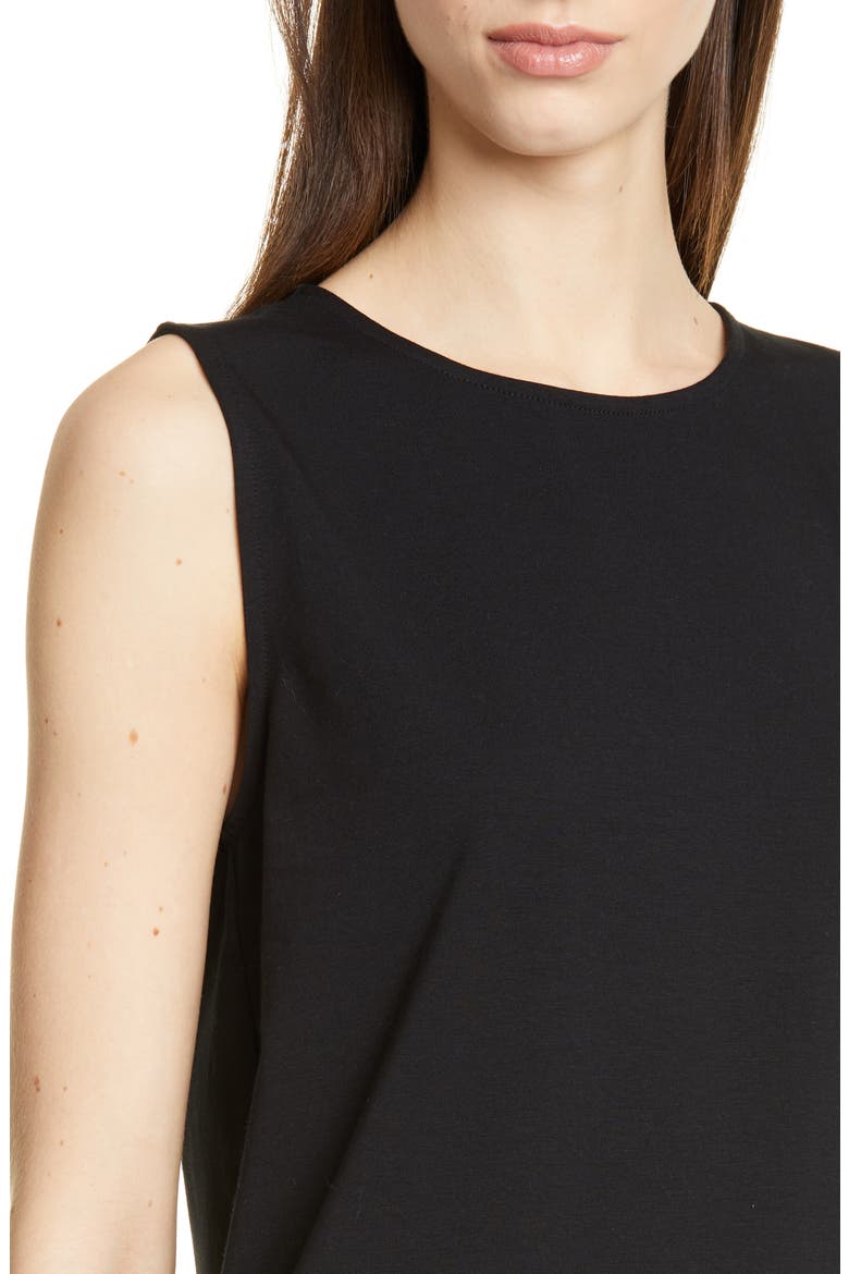 Stretch Cotton Tank, Alternate, color, BLACK