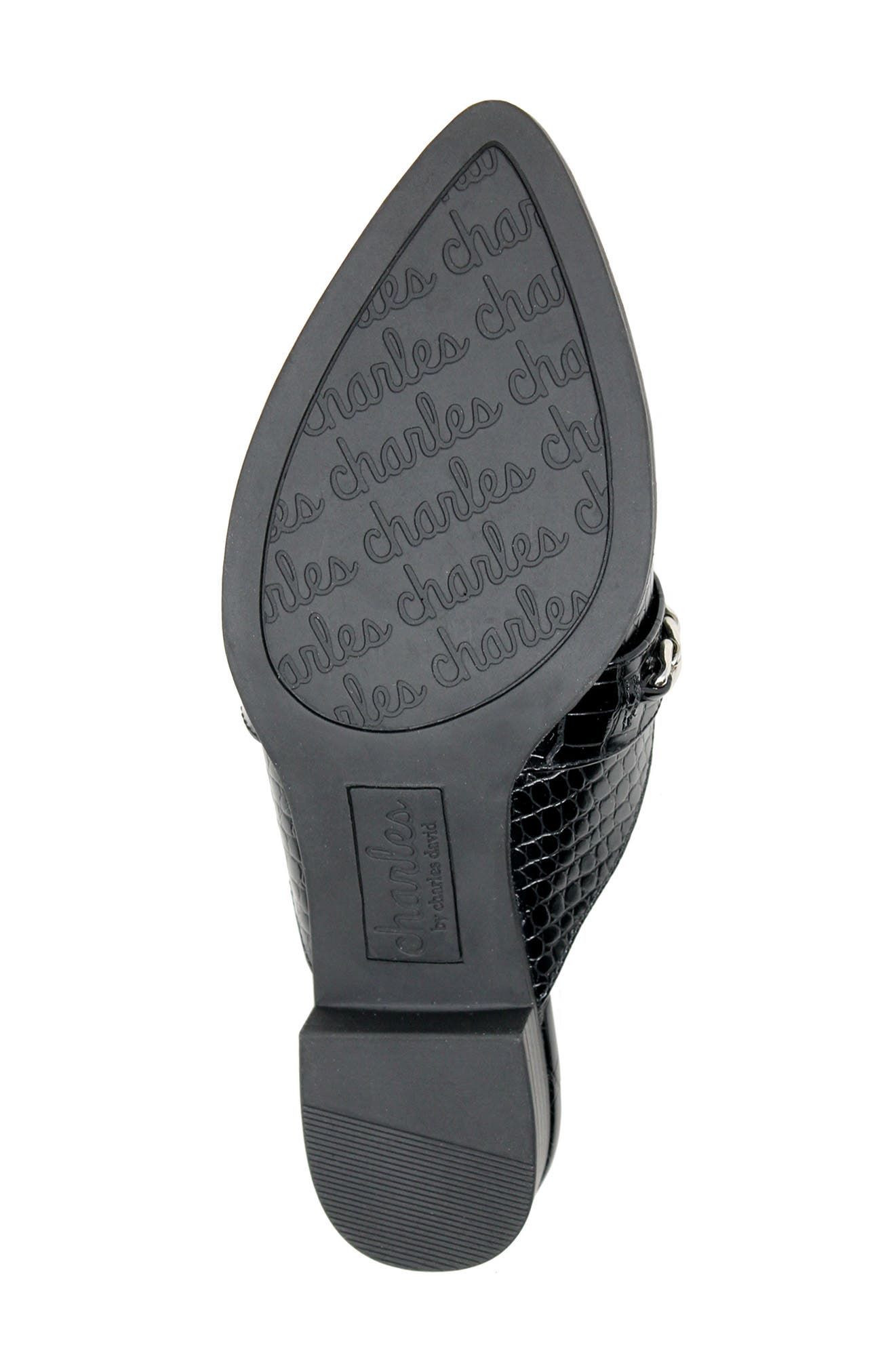 Charles by Charles David Emblem Chain Reptile Embossed Pointed Toe Mule, Alternate, color, 