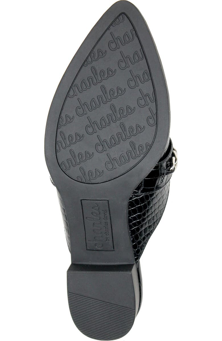 Charles by Charles David Emblem Chain Reptile Embossed Pointed Toe Mule, Alternate, color,