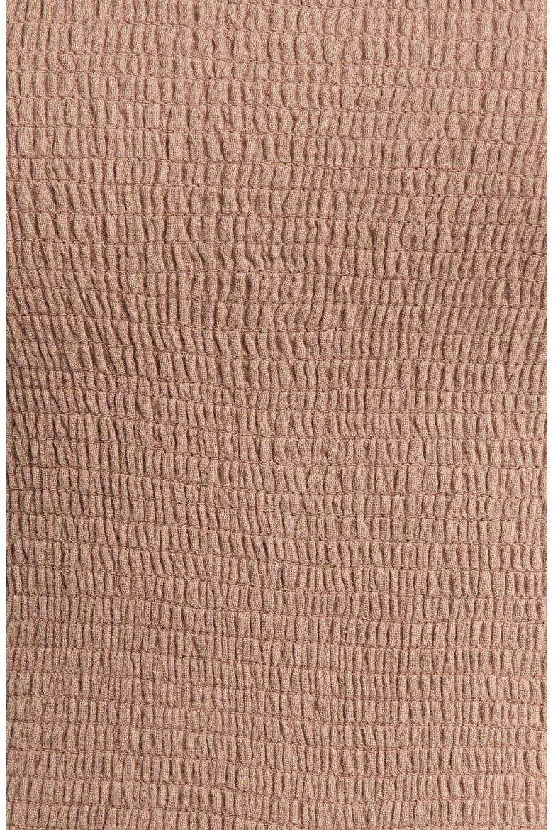 Strapless Smocked Bodice Cotton Gauze Cover-Up Jumpsuit, Alternate, color, TAUPE