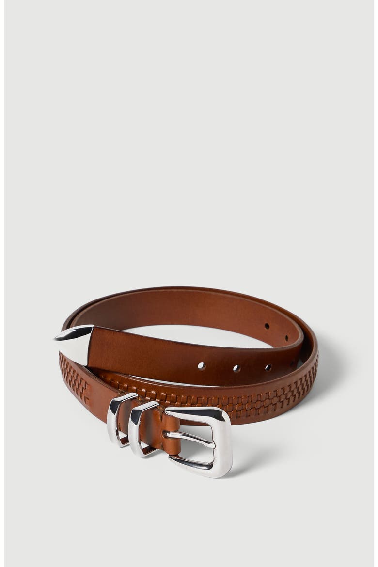 Belt with braided decoration, Alternate, color, Brown