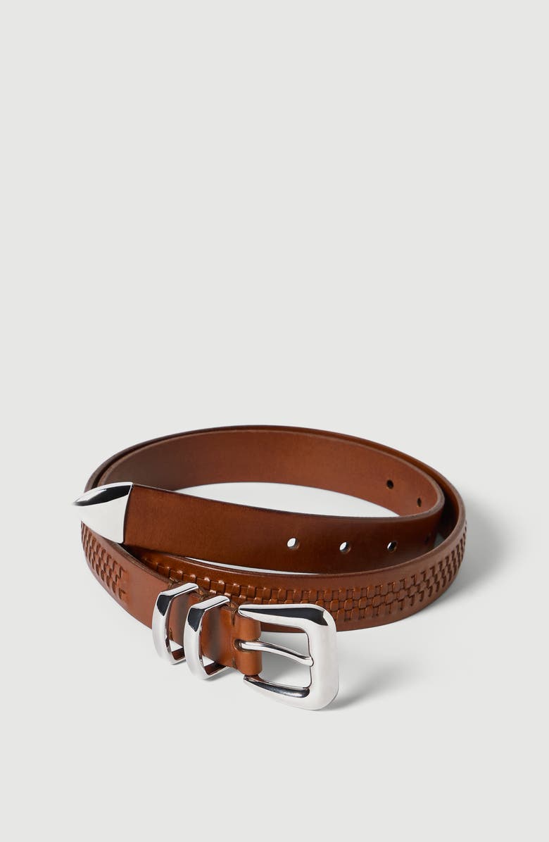 Brunello Cucinelli Belt with braided decoration, Alternate, color, Brown