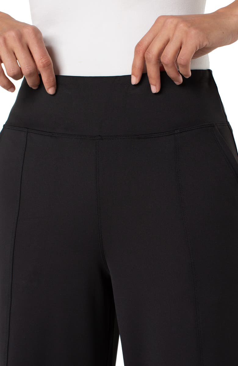 Liverpool Los Angeles Stretch Nylon Crop Wide Leg Pants, Alternate, color, Black