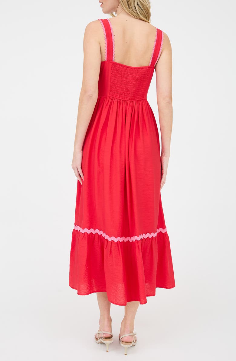 Blu Pepper Ric Rac Trim Maxi Dress, Alternate, color,