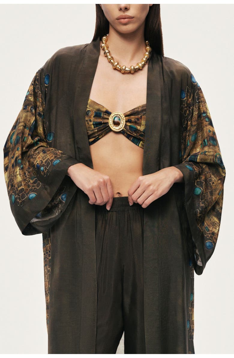 Nocturne Printed Long Robe, Alternate, color, Multi-Colored