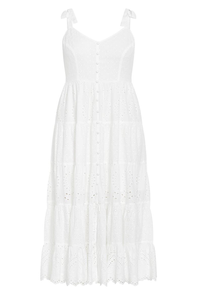 Allegra Eyelet Embroidered Maxi Dress, Alternate, color, WHITE