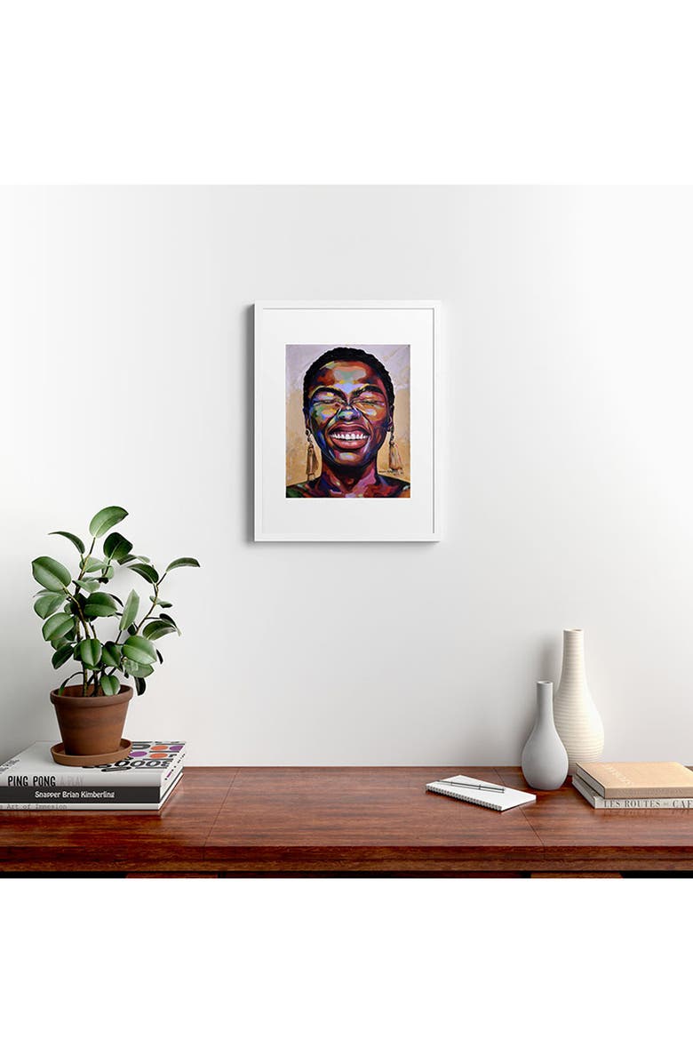 Deny Designs Celebrate Life Framed Art Print, Alternate, color, White Frame