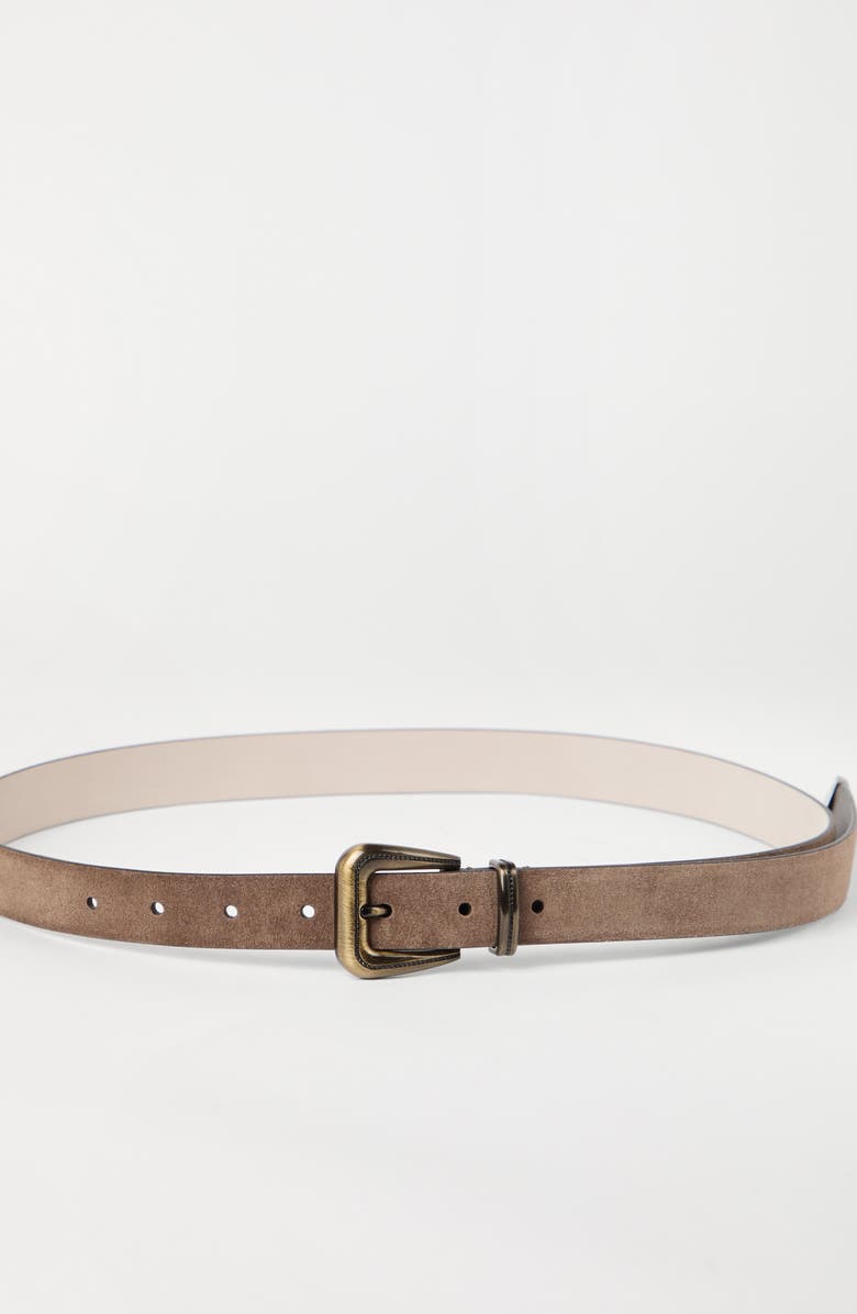 Brunello Cucinelli Suede belt, Alternate, color, Light Brown
