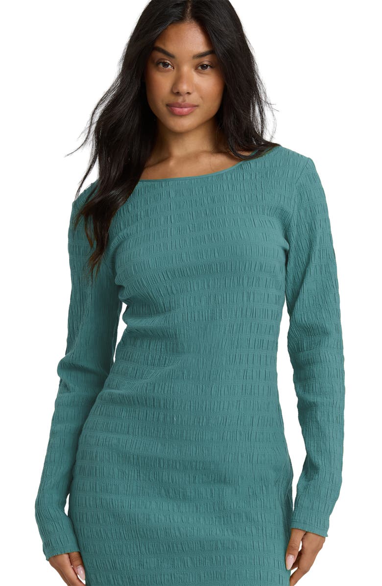 Billabong Dream Life Long Sleeve Minidress, Alternate, color, Bay Blue