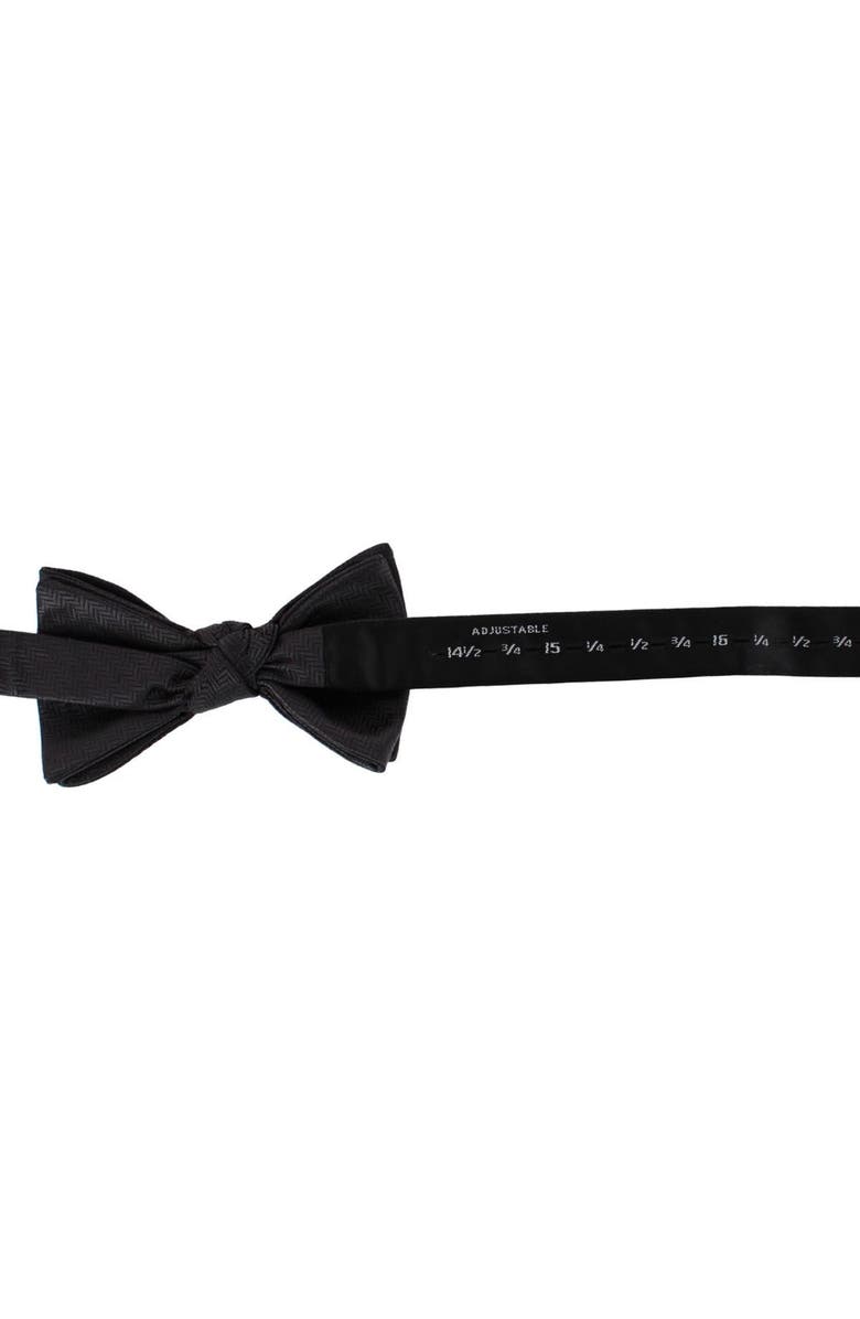 Ascentix Etched Herringbone Twist Bowtie, Alternate, color, Black