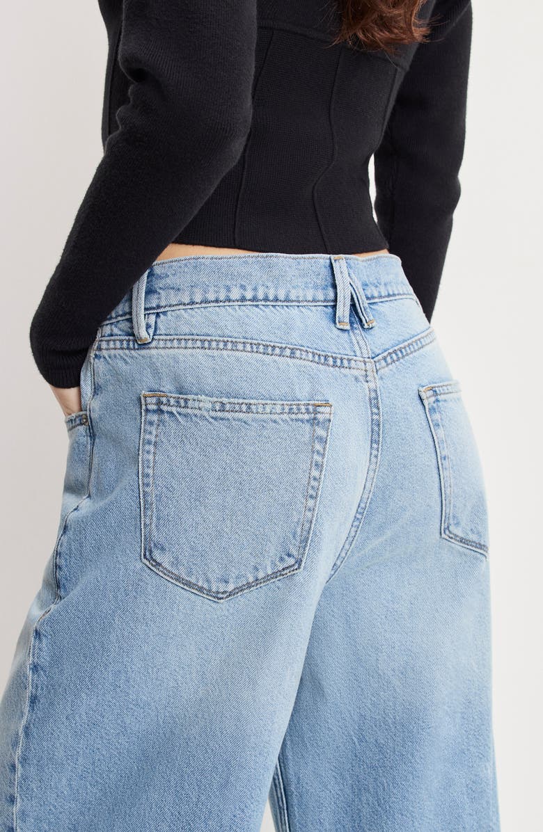 Good American Good Standard High Waist Cuffed Hem Baggy Jeans, Alternate, color,