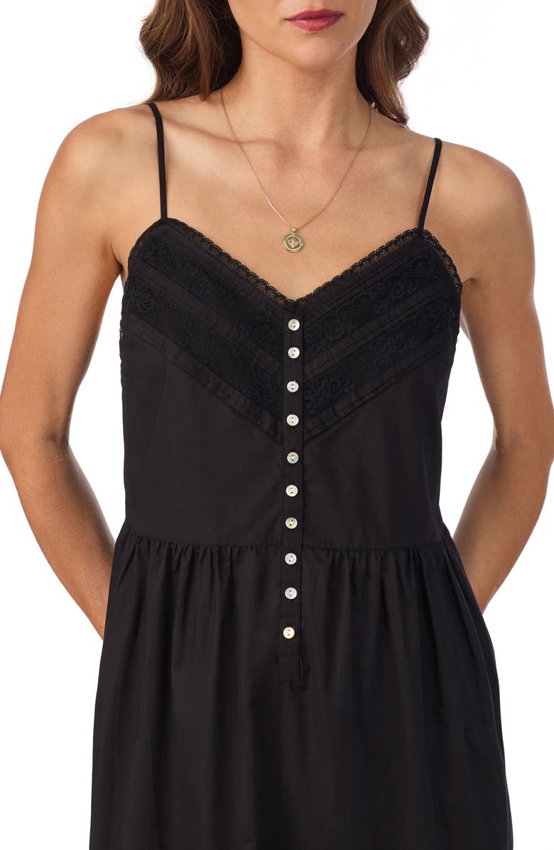 Eileen West Lace Trim Cotton Nightgown, Alternate, color, 