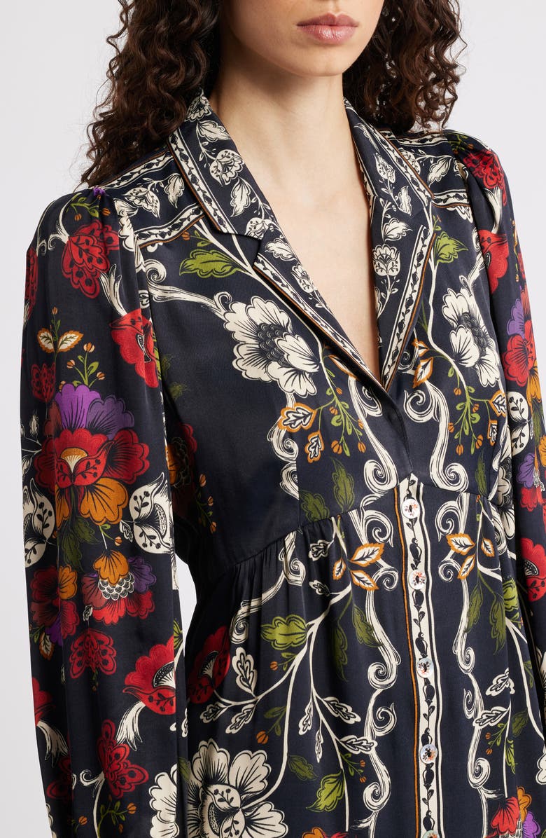 FARM Rio Roccoco Floral Minidress, Alternate, color, Black