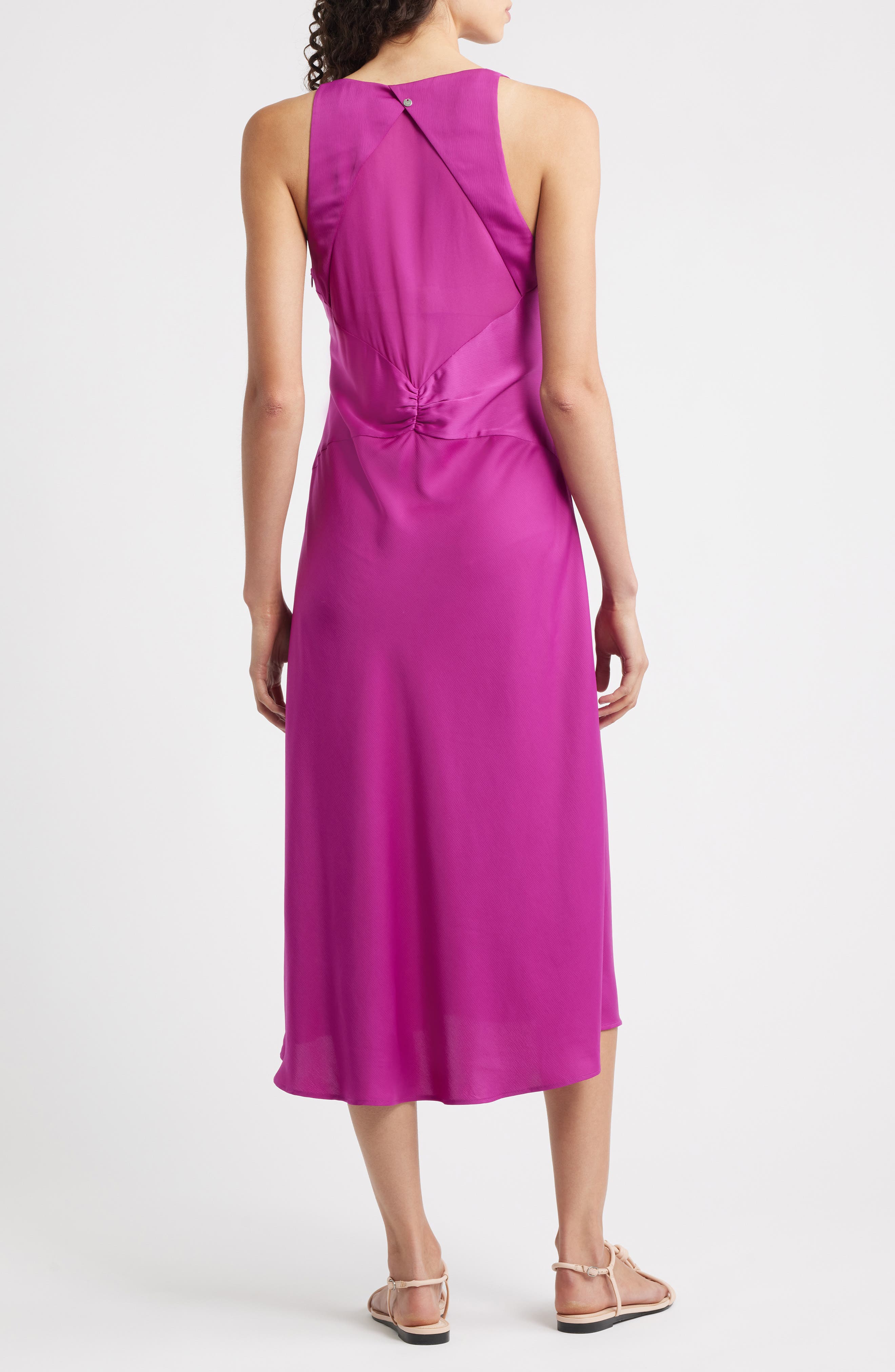 Diclan Sheer Back Satin Dress - image 2