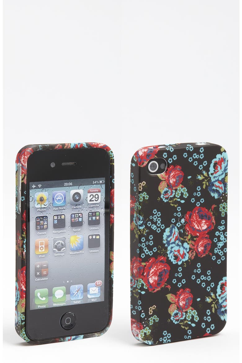 Floral Print iPhone 4 & 4S Case, Main, color, BLACK