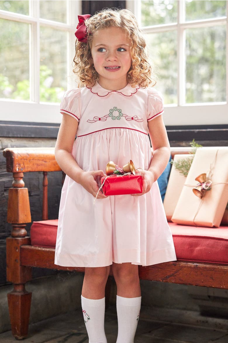 Kids' Maisie Dress, Alternate, color, Wreath Light Pink