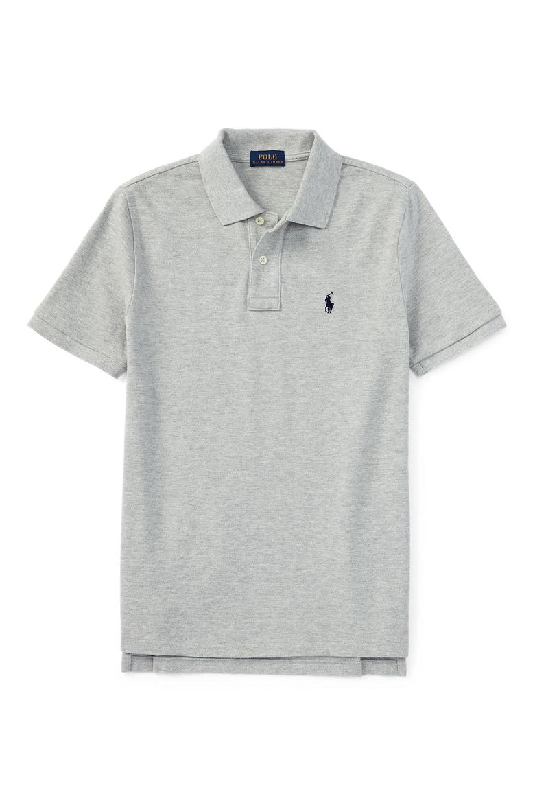 Kids' Cotton Piqué Polo, Main, color, NEW GREY HEATHER