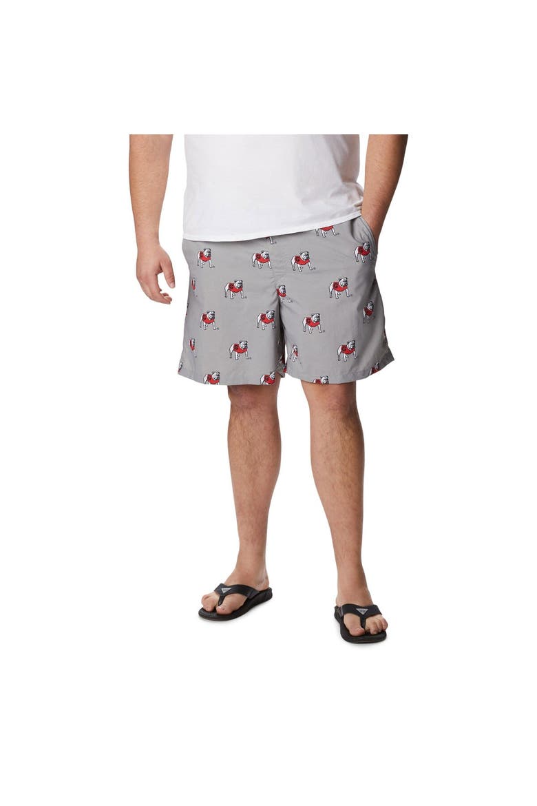 Men's Columbia Gray Georgia Bulldogs Big & Tall Backcast II Allover Print Omni-Shade Shorts, Main, color, Gray