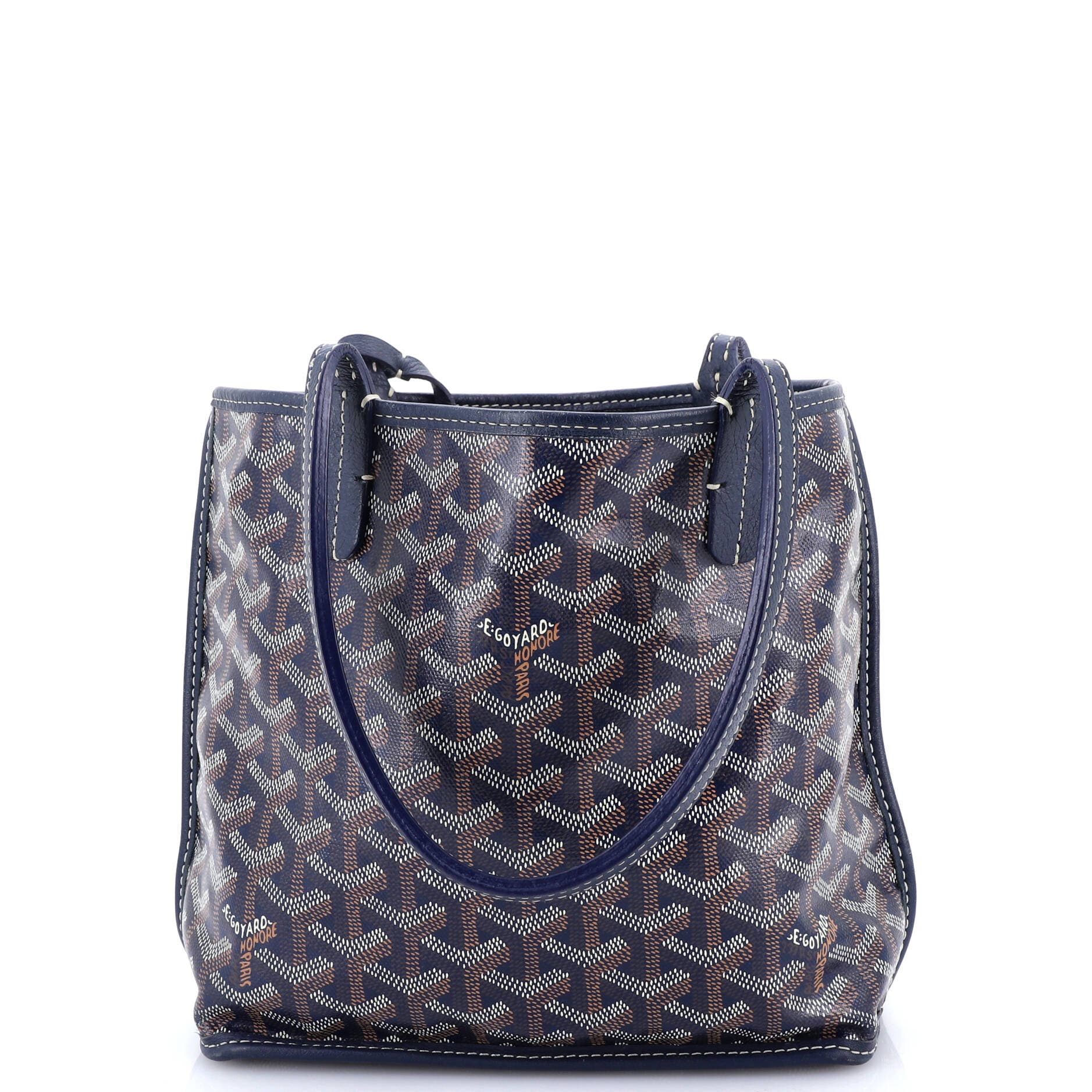 Pre-Owned Goyard Anjou Reversible Tote Coated Canvas Mini, Main, color, 