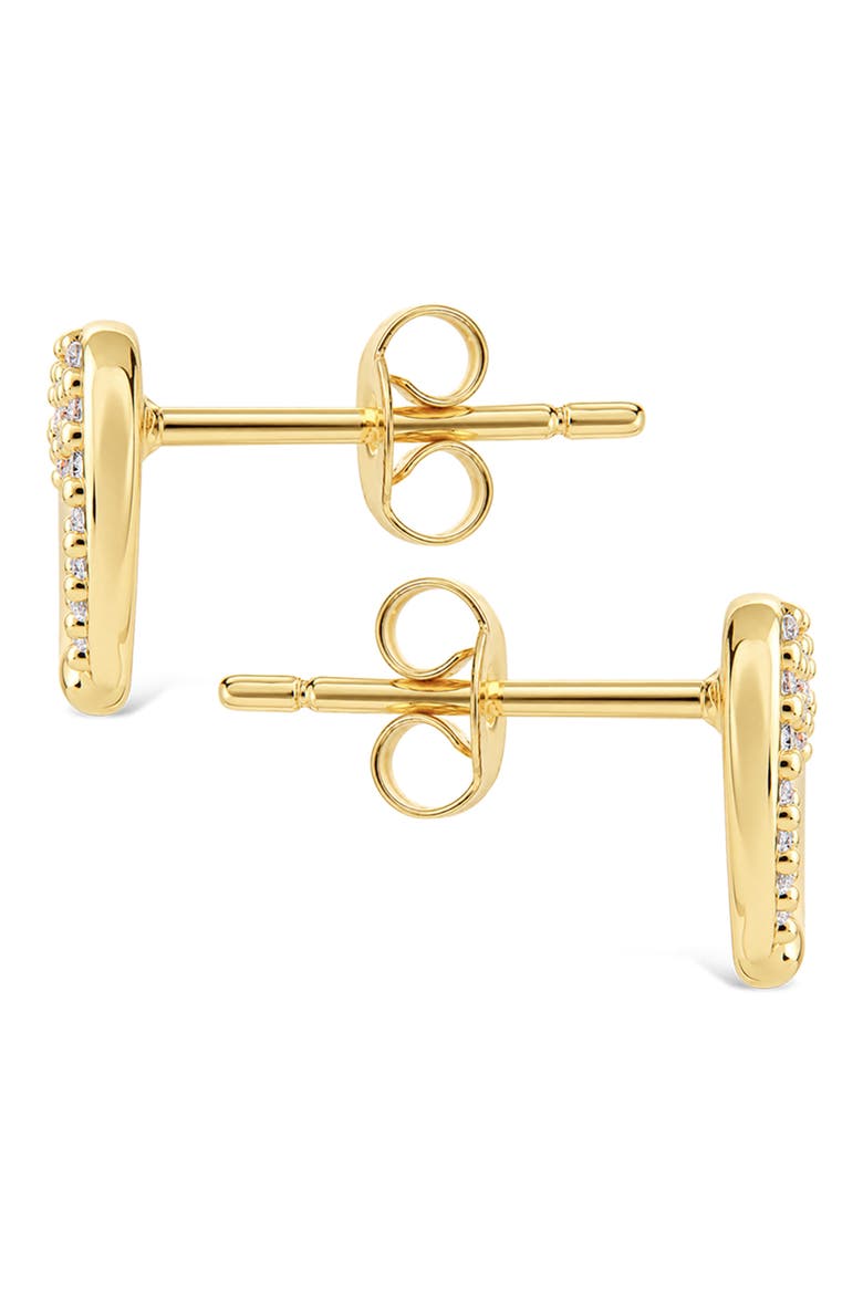 Pavé Heart Stud Earrings, Alternate, color, GOLD