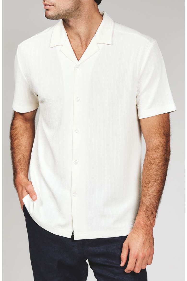 Vaughn Rib Knit Camp Shirt, Main, color, IVORY