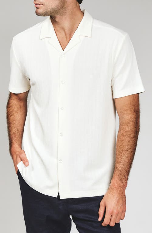 7 Diamonds Vaugh Rib Knit Camp Shirt In White