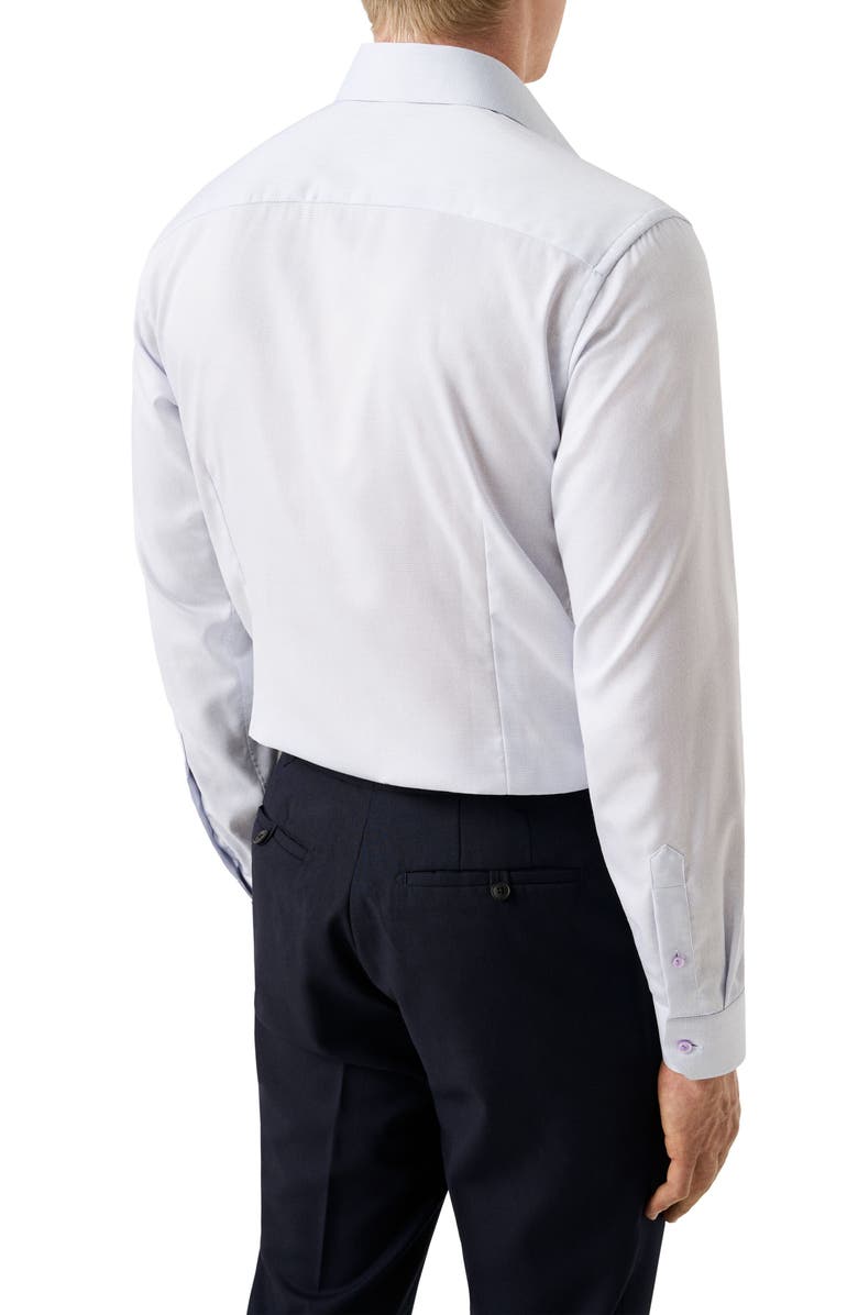 Eton Slim Fit Textured Cotton Dress Shirt, Alternate, color, Light Purple