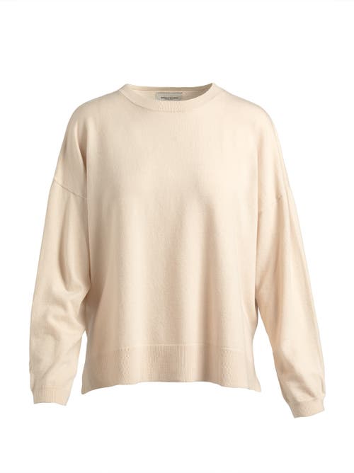 Single Stitch Relaxed Crew Neck Sweater In Neutral