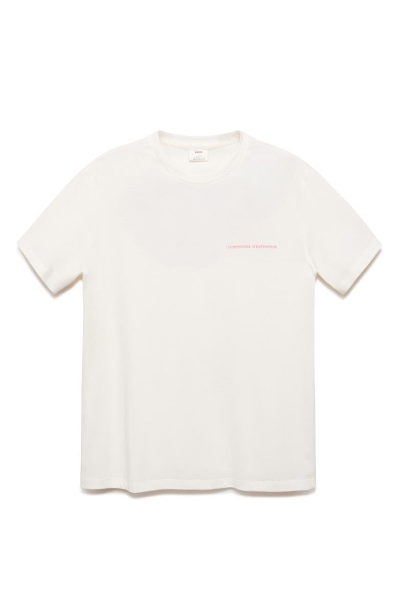 MANGO Faded Message Cotton Graphic T-Shirt, Alternate, color, White