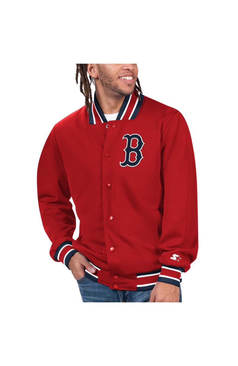 STARTER Men's Starter Red Boston Red Sox Secret Weapon Full-Snap Jacket, Alternate, color, Red