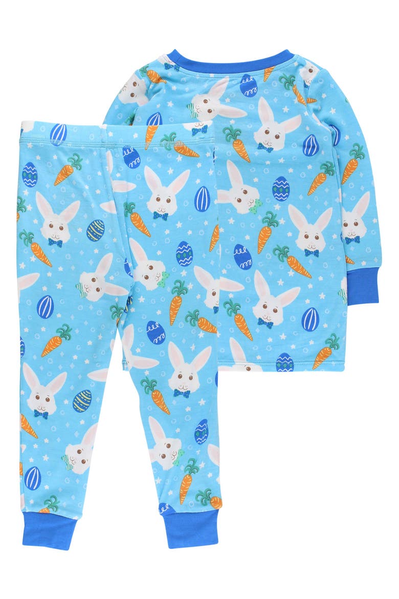 Gender Inclusive SoftSnooze Long Sleeve Pajama Set, Alternate, color, Blue Bow Tie Bunnies