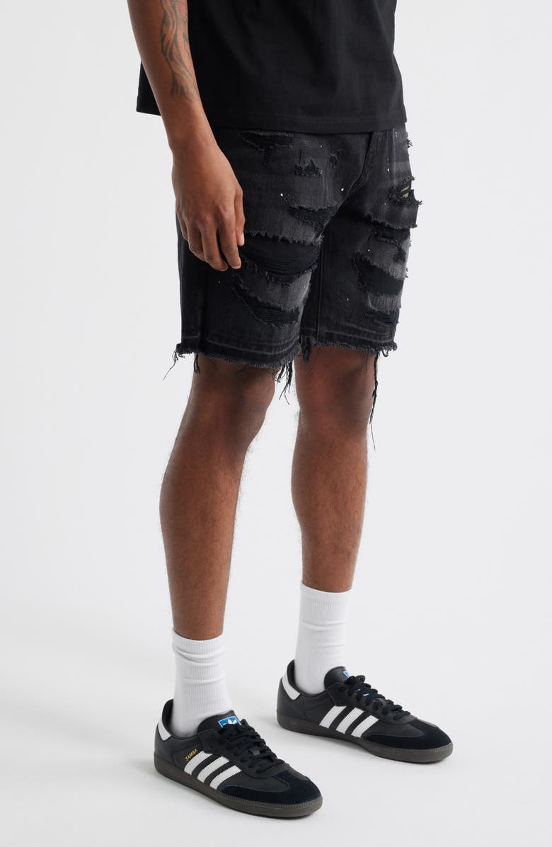Billionaire Boys Club BB Outer Limit Distressed Cutoff Denim Shorts, Alternate, color, Comet Black