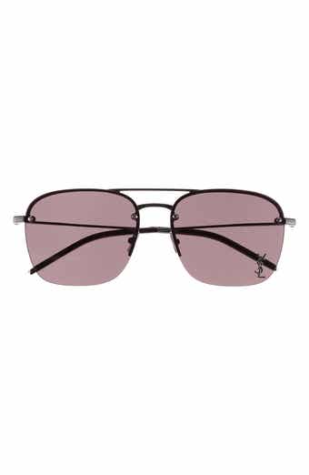 Saint Laurent 57mm Aviator Sunglasses