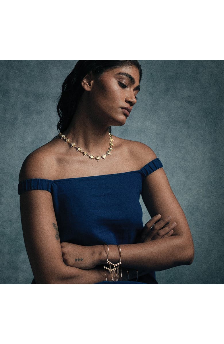 Dhwani Bansal Pankha Necklace, Alternate, color, Gold Plated