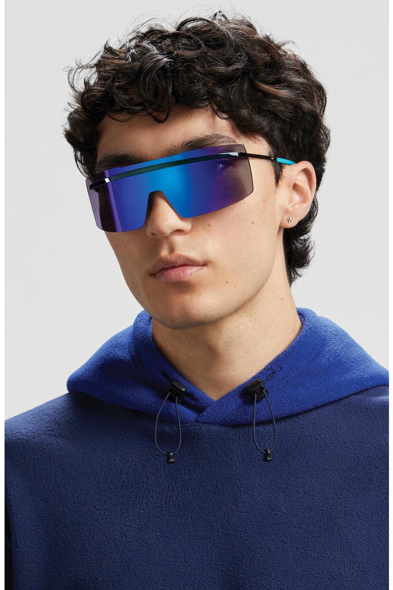 Echo Shield 67mm Sunglasses, Alternate, color, NAVY/ ULTRAVIIOLET MIRROR