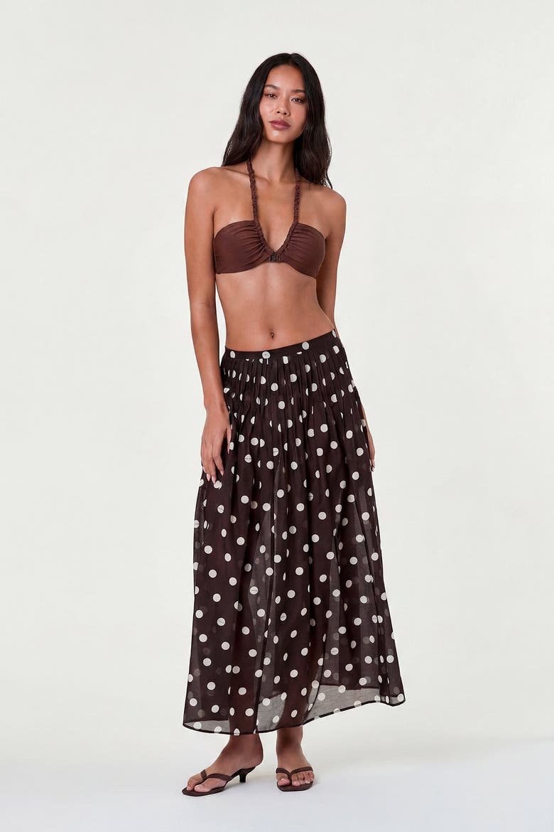 Marit Skirt, Alternate, color, Espresso / Ivory Polka Dot