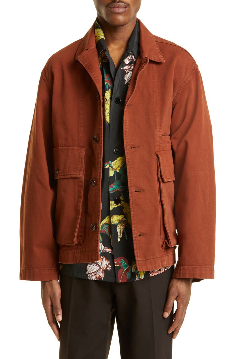 Lemaire Boxy Cotton Twill Jacket, Main, color,