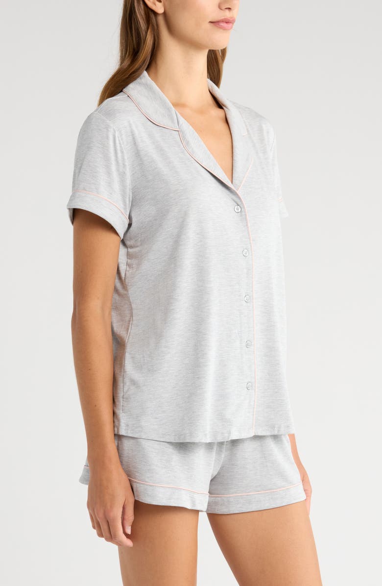 Nordstrom Moonlight Eco Short Pajamas, Alternate, color, Grey Heather- Pink