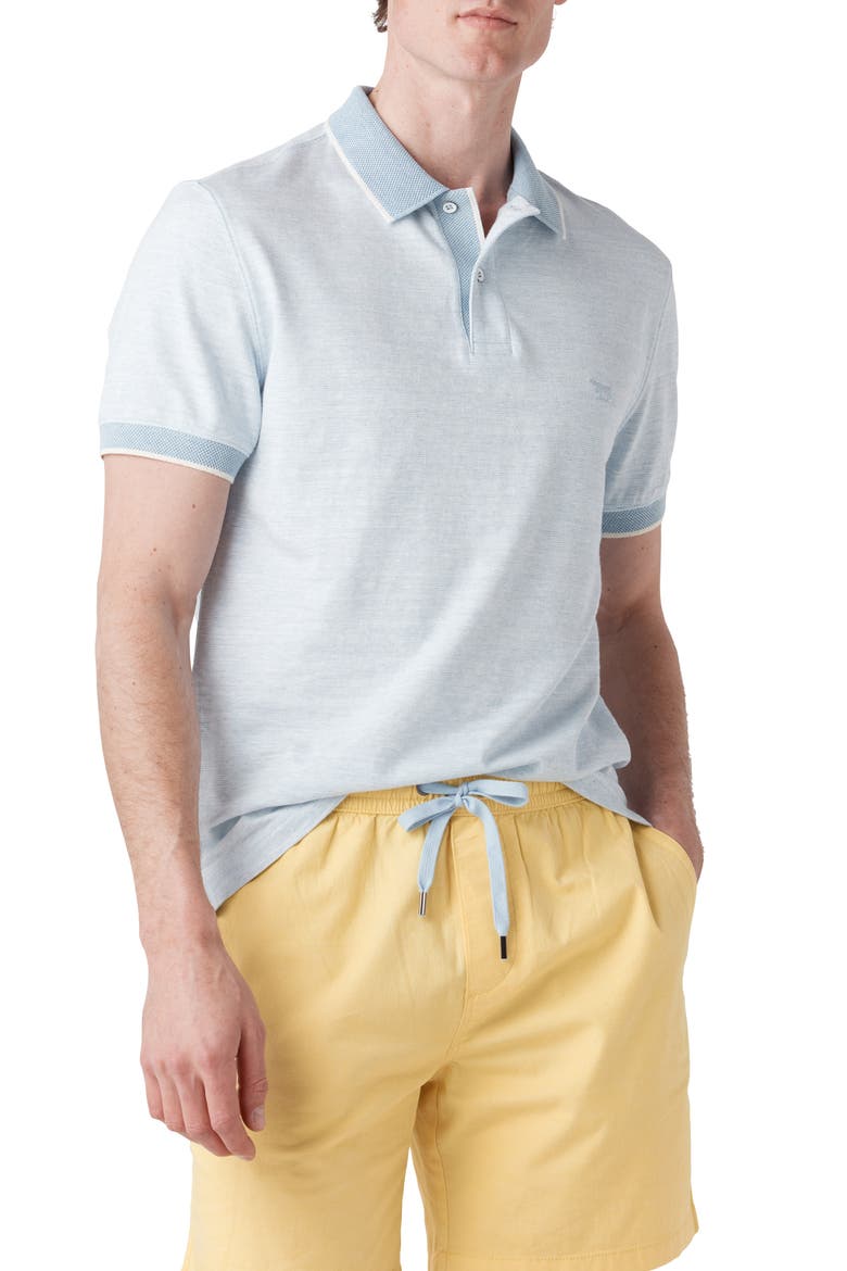 Langs Beach Sports Fit Slub Tipped Polo, Main, color, MIST
