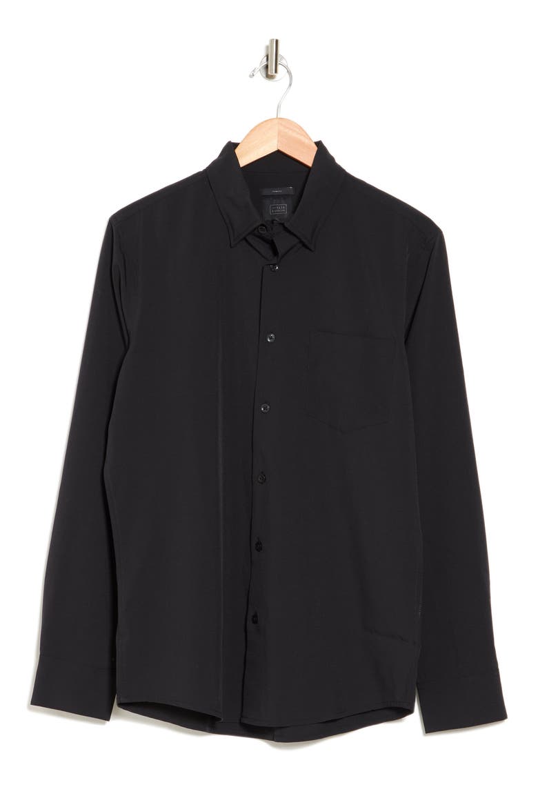 Long Sleeve Performance Stretch Shirt, Alternate, color, BLACK