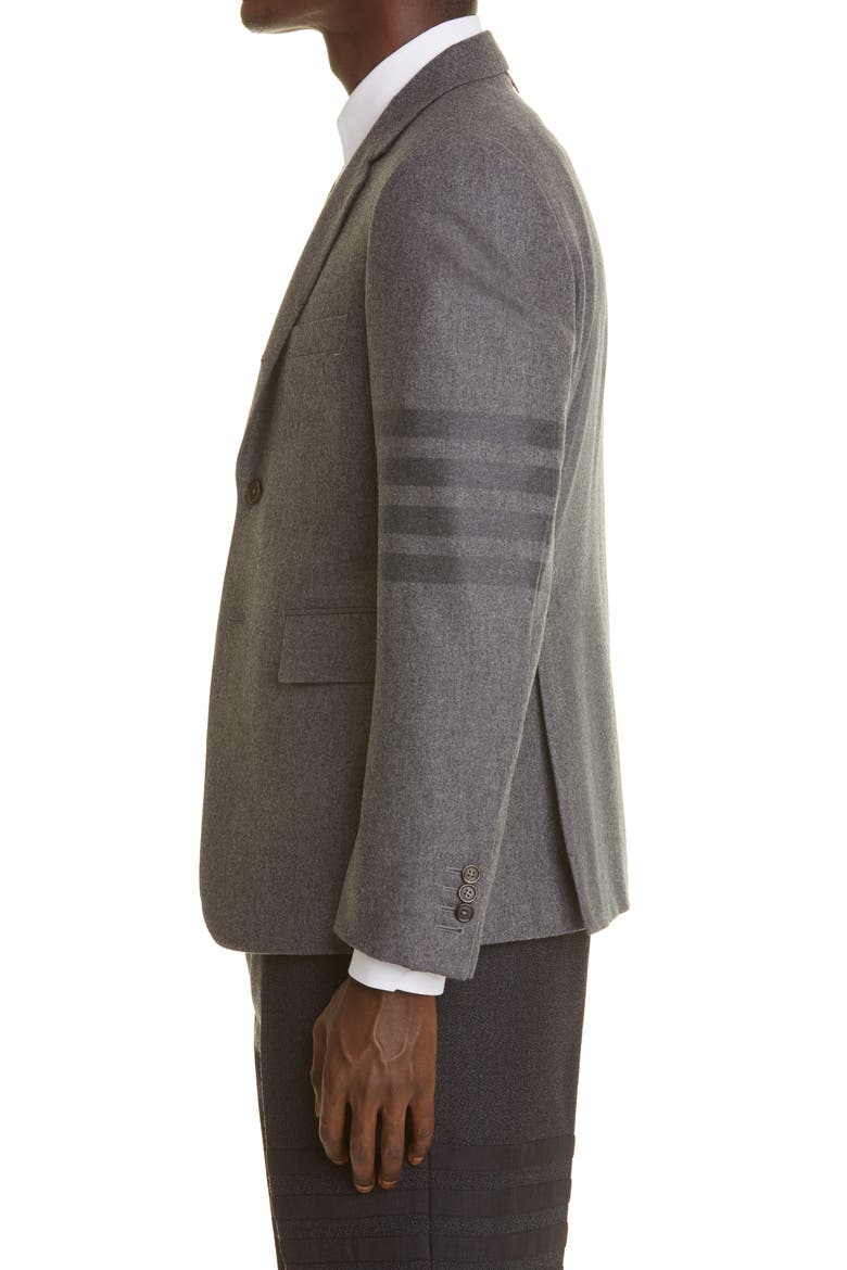 4-Bar Wool & Cashmere Flannel Sport Coat, Alternate, color, MED GREY