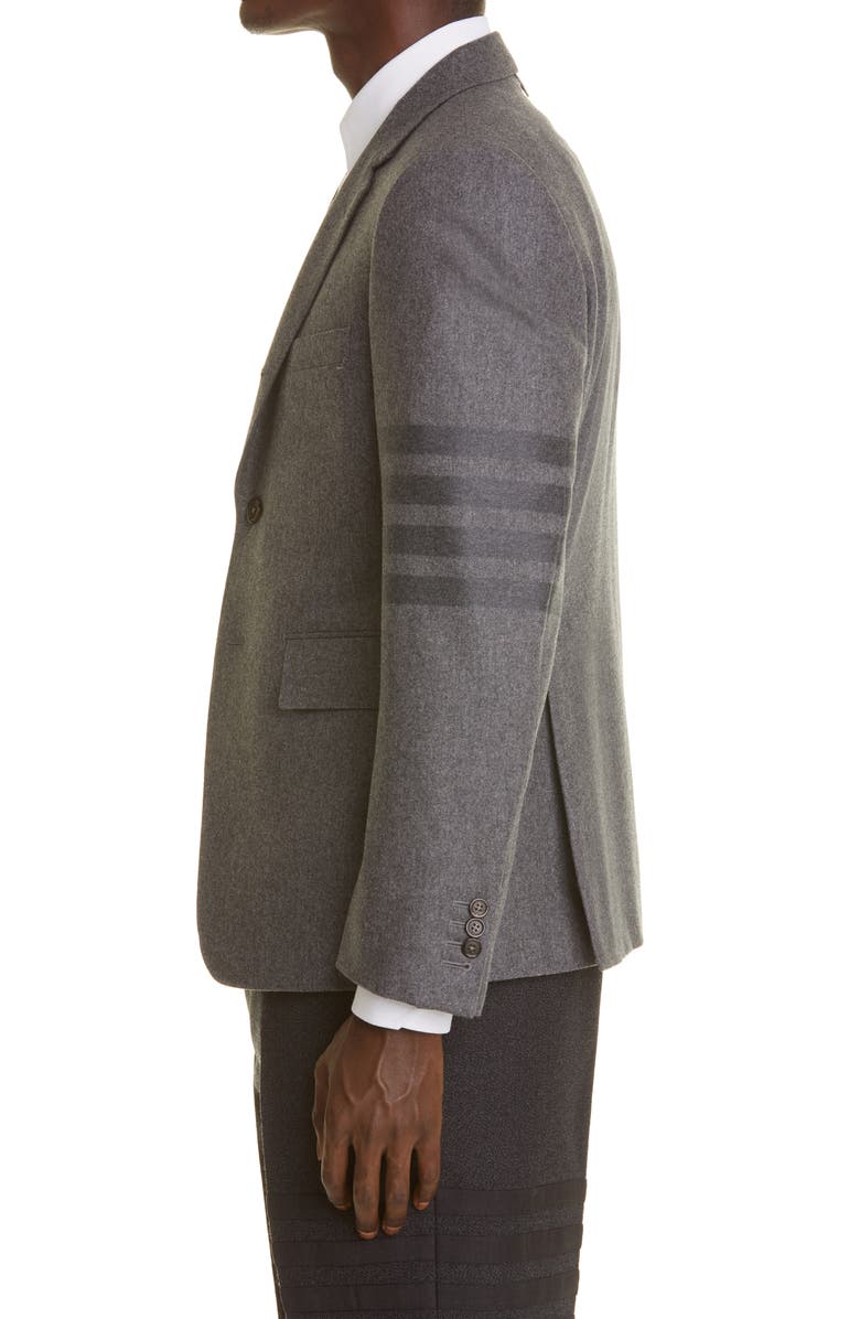 Thom Browne 4-Bar Wool & Cashmere Flannel Sport Coat, Alternate, color, Med Grey