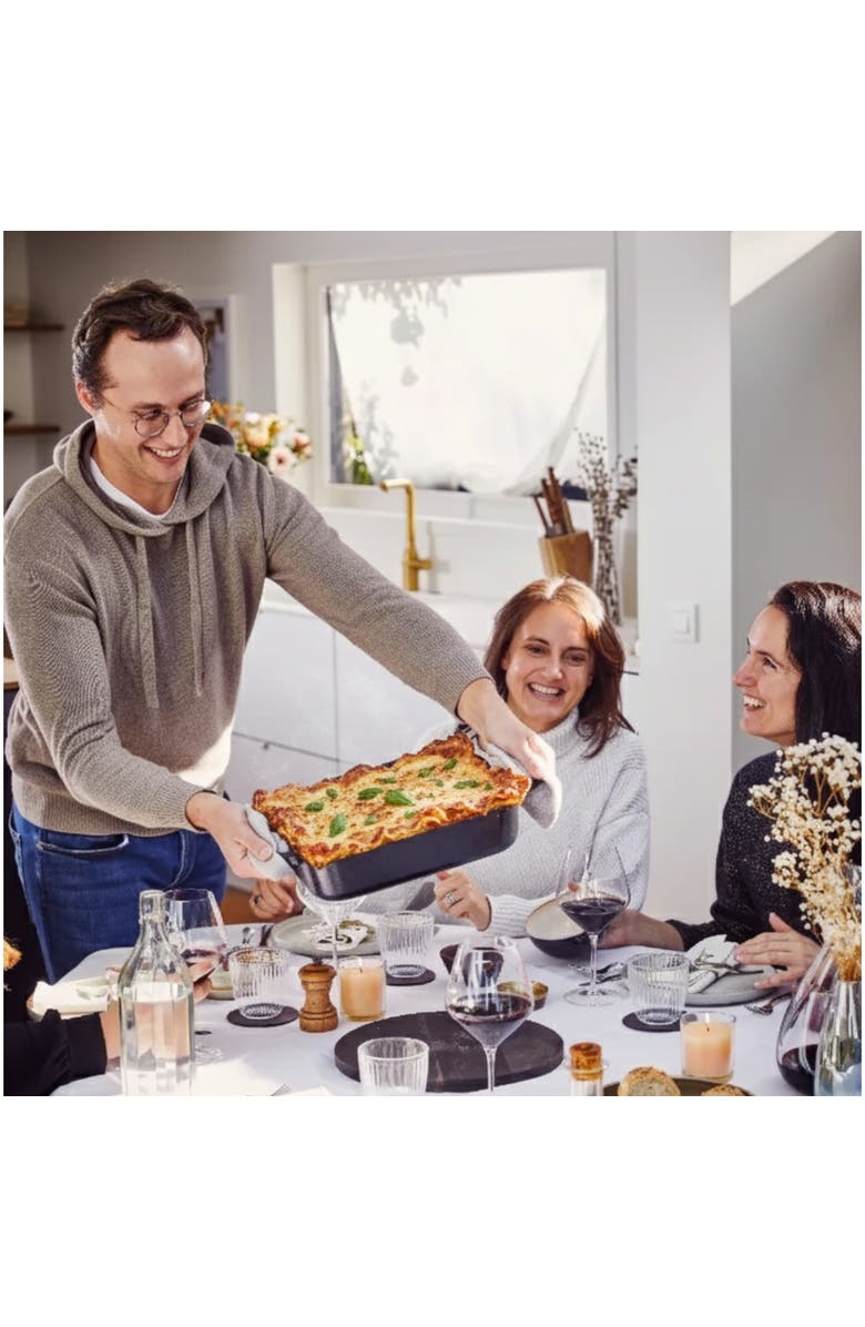 Alva Nori Enameled Cast Iron Backing Dish & Roasting Pan - 12x8, Alternate, color, Black