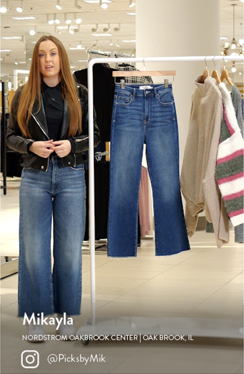 Happi Raw Hem High Waist Crop Flare Jeans, sales video thumbnail